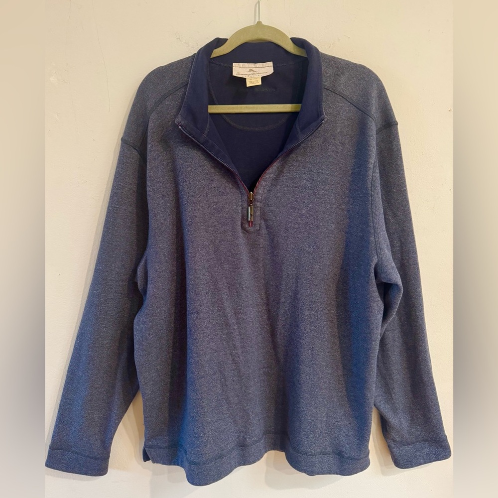 Tommy Bahama men’s XL reversible quarter zip navy sweatshirt jacket